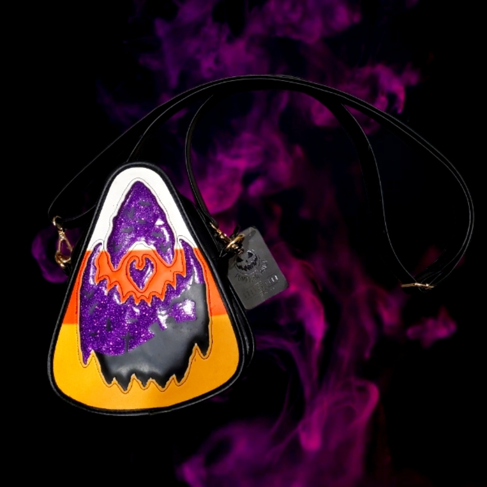 LOVE PAIN & STITCHES PUMPKIN KULT Candy Corn Crossbody Bag